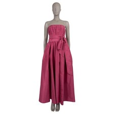 71942 auth CHRISTIAN DIOR pink silk 2024 STRAPLESS TAFFETA GOWN Dress 36 XS