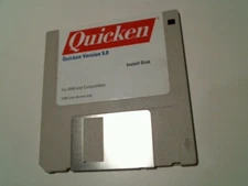 Quicken Version 5.0 Install IBM low density Intuit - 3.5" floppy disk