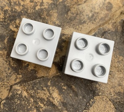 Lego Duplo 2x2 Brick Lot Of 2. Light Grey. #3437.