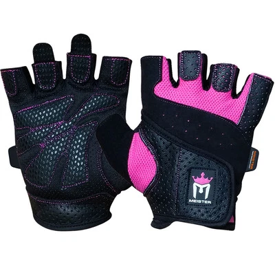 MEISTER DAMEN GEWICHTHEBER-HANDSCHUHE - Damen Fitness Training Crossfit Neu PINK