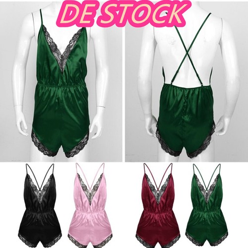 DE!Herren Body Sissy Unterwäsche Dessous Lingerie Männerbody Overalls Leotard