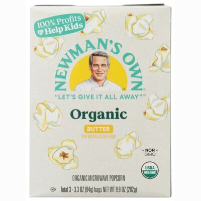 Newman's Own Organics Organic Microwave Popcorn - Butter 3 Bag(S)