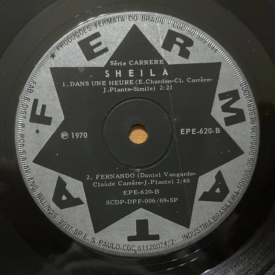 Sheila – 7" EP 4 track PROMO 1970 Picture Sleeve Unique Brazil - Image 4 of 4