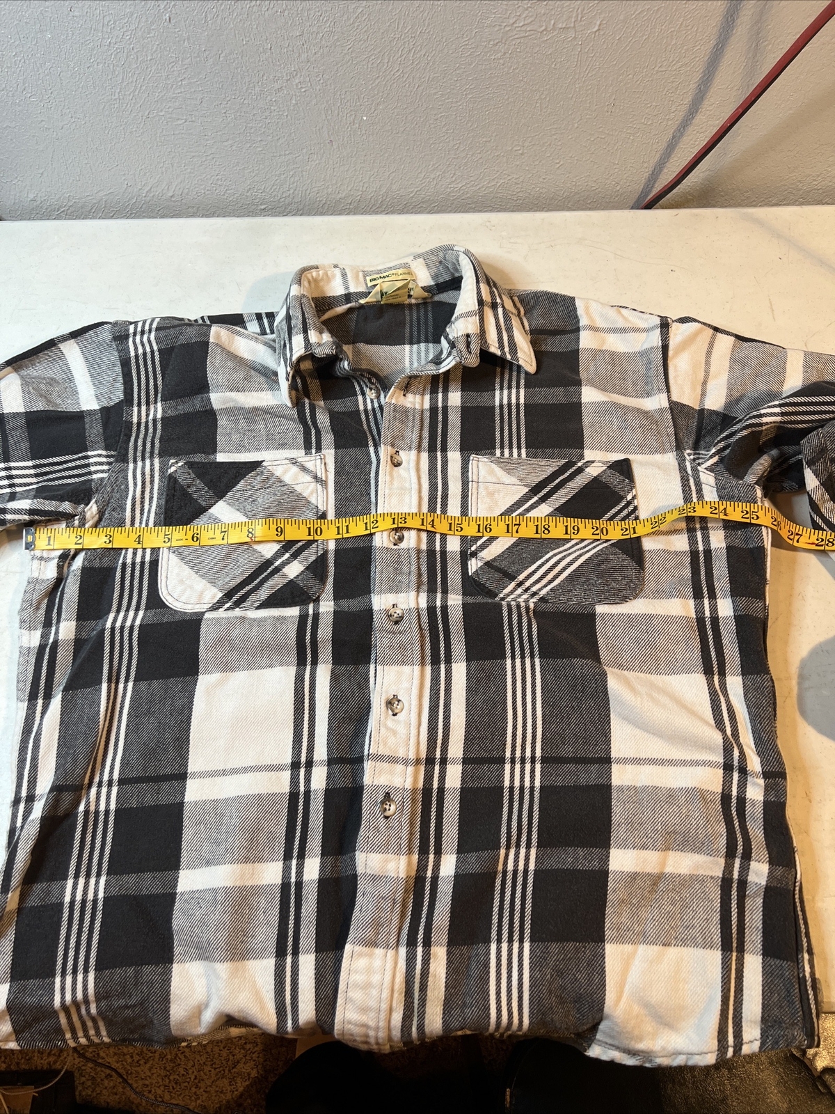 Vintage 80s Big Mac St. John's Bay Size XLT Plaid Flannel Shirt Black