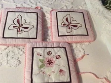 Baby Girl Brown Pink Butterfly Nursery 3 WALL HANGINGS
