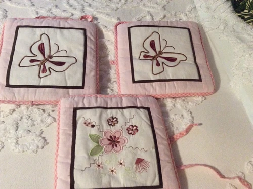 Baby Girl Brown Pink Butterfly Nursery 3 WALL HANGINGS