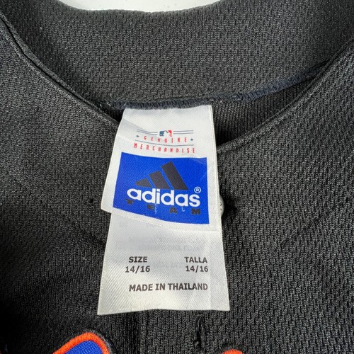 Adidas MLB New York Mets Baseball Button Up Jersey Youth Medium Black & Blue - Picture 5 of 11