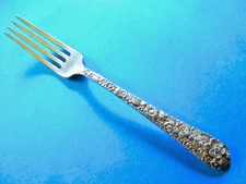 ALVIN BRIDAL BOUQUET STERLING SILVER DINNER FORK 7 1/4" - NO MONO