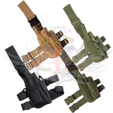 Tactical Drop Leg Holster Rig, Nylon BTP Camo, DPM, Black Olive Green Kombat