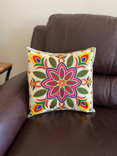 Pillow Cover Cushion Cover Embroidery Pillow 16 Inch Pillow Boho Home Decor Gift - Picture 4 of 7