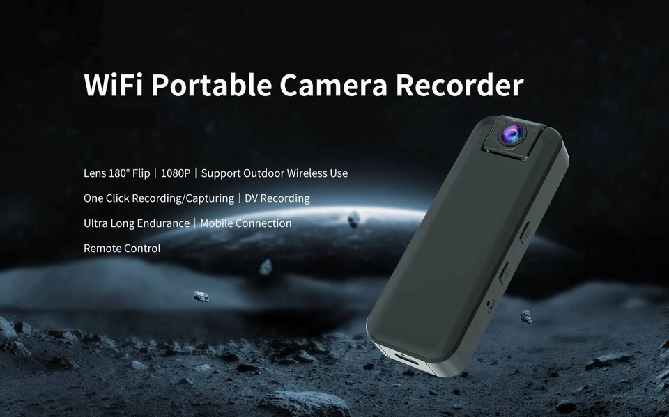 Vlog Live 4K Portable Adjustable 180 Action Camera Waterproof AP WIFI Ultra HD - Image 4 of 4