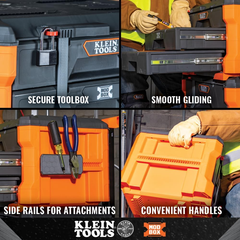 Klein Tools 54823MB MODbox 3-Drawer Tool Box: Heavy-Duty Stackable