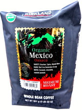 Kirkland Signature Organic Mexico Oaxaca Whole Bean Coffee 2 Pounds EXP 06/2027