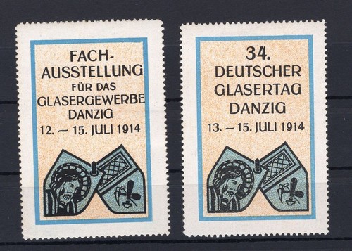 Gdansk 1914 GERMAN GLASS DAY Due VIGNETTE (FA0613