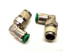 2 pcs - ASCO / NUMATICS 1/4" NPT X 1/4 TUBE SWIVEL ELBOW #IN109-104-021