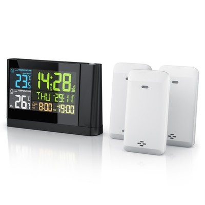 Bearware Funkwetterstation mit LED-Display + 3 x Außensensor