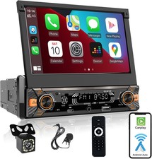 Single Din Car Radio Touchscreen with Wireless CarPlay