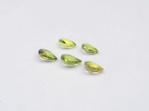 π 1.95ct 5pcs Lot Pear Natural Green Sapphire - Unheated, Tanzania Gemstone - Video 1 of 1