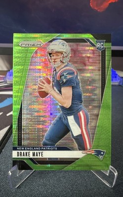 2024 Panini Prizm - Rookies Drake Maye #329 Neon Green Pulsar Prizm (RC)