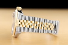 ROLEX MENS DATEJUST 16233 BLUE DIAL 18K YELLOW GOLD STEEL JUBILEE BAND WATCH 5