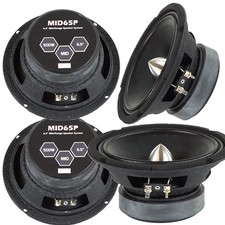 4x MID65P 6.5" Midrange Bullet Car Speaker 4 Ohm 500W Peak 150W Continuous RMS