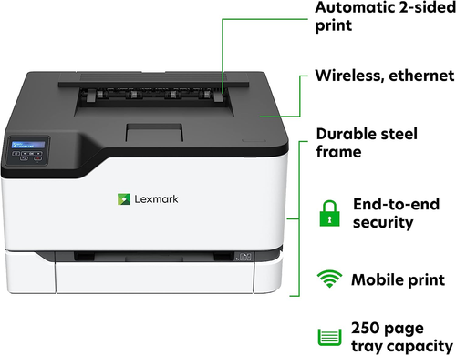 Lexmark C3326Dw Wireless Color Laser Printer - Picture 3 of 12