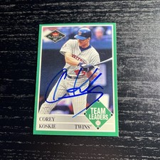 Corey Koskie 2001 Fleer Platinum Signed In Person Auto Card #445 Rookie. rookie card picture