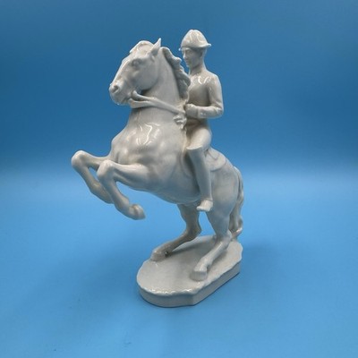 Signed Carl Werner Hutschenreuther 8” Porcelain Horse Rider