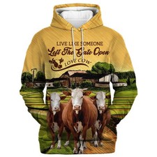 Cow Field On The Farm 3D HOODIE Mother Day Gift US size Christmas Gift Halloween
