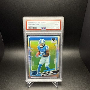 2023 Panini Donruss Optic Rated Rookie Jahmyr Gibbs #236 Holo Prizm (RC) PSA 9