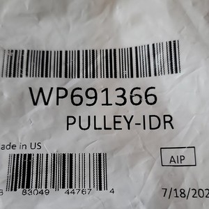 Whirlpool WP691366 691366 Pulley-Idr Idler Pulley Replacement Part