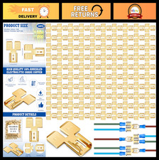 100 Pcs Double Piggyback Spade Connectors - Quick Disconnect Electrical Terminal