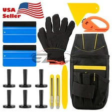 Standard Car Wrap Vinyl Tools Kit Squeegee Bag Razor Wrapping Gloves 6 Magnets