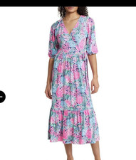 Lilly Pulitzer Brantley Midi Wrap Dress Flora...