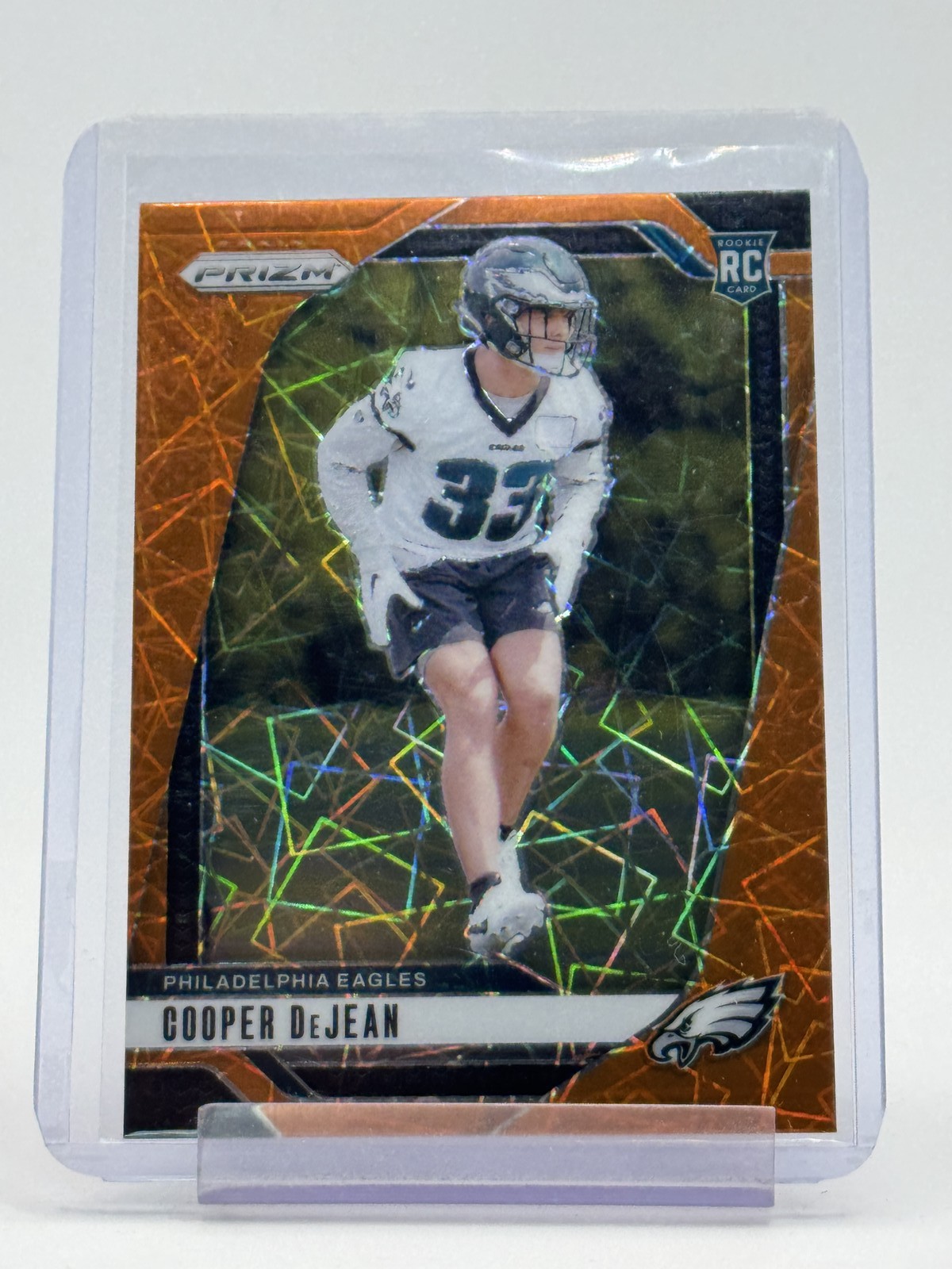 COOPER DEJEAN 2024 PANINI PRIZM ORANGE LAZER ROOKIE #321 EAGLES Q6233