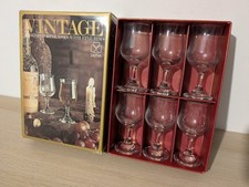 Vintage Dema Sherry/ Port Glasses Set Of 6 Boxed Clear English