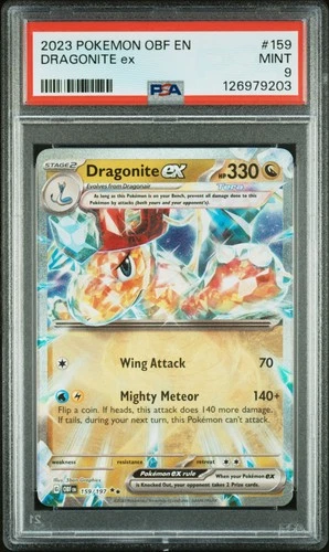 2023 POKEMON OBF EN-OBSIDIAN FLAMES #159 DRAGONITE EX PSA 9