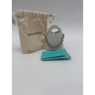 Tiffany & Co Return to NY Nano Mini Bag Charm White Leather Italy