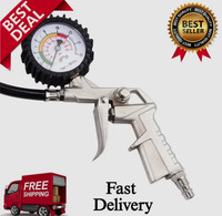 220psi Air Tyre Car Line Inflator Gauge Gun Pump Pressure Compressor Tester UK