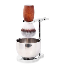 Men'S Shaving Brush Set, 3 Pcs Grooming Set of Shaving Brush Stand and Bowl for