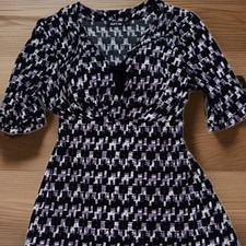 Vtg 90s Y2K Babydoll Top Whimsigoth Fairy Grunge Romantic Purple Geometric M