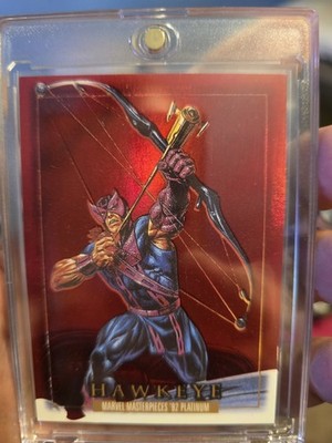 2024 Marvel Masterpieces  92 Platinum Red PMG Hawkeye  /100
