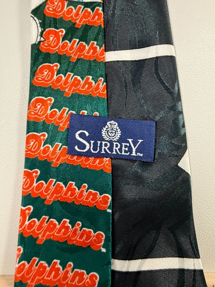 Corbata de cuello Surrey NFL Miami Dolphins Looney Toones para hombre 1993 DE COLECCIÓN Foto 3 de 4