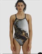 TYR Women's Durafast Elite Pyrite Multi/grey Diamondfit Swimsuit Size 30 New