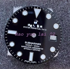 1PC 3135mm Watch black green water ghost dial for 2836 2824 3135 NEW movement