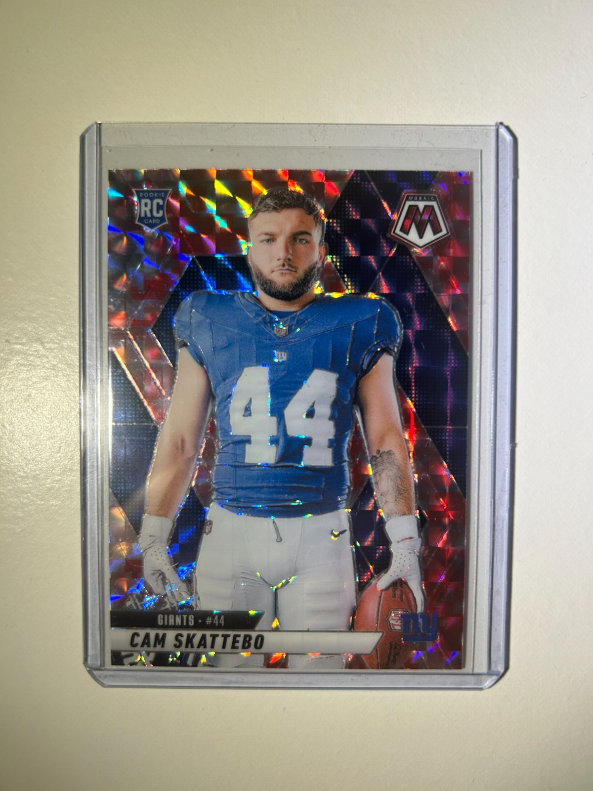 Cam Skattebo 2025 Mosaic Rookie Variation RC Red Camo Rookie #271 Giants
