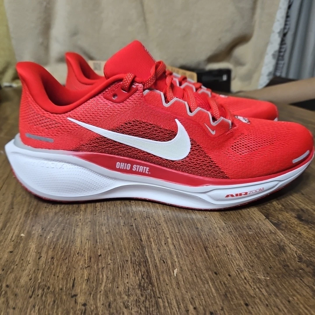 Nike Air Pegasus 41 Ohio State Buckeyes Mens Size 9.5 Running Shoes FZ5135-600