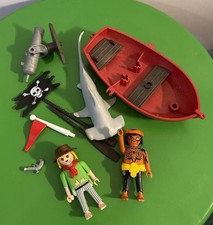 Playmobil Pirate Figures Accessory Lot Mixed Playset Pieces Cannon Boat Shark