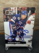 1991 Pro Set Benoit Hogue #435 - New York Islanders In-Person ON-CARD AUTO