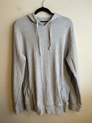 Travis Mathew Hoodie Men L Grey Cloud Waffle Knit Pockets Golf Pullover